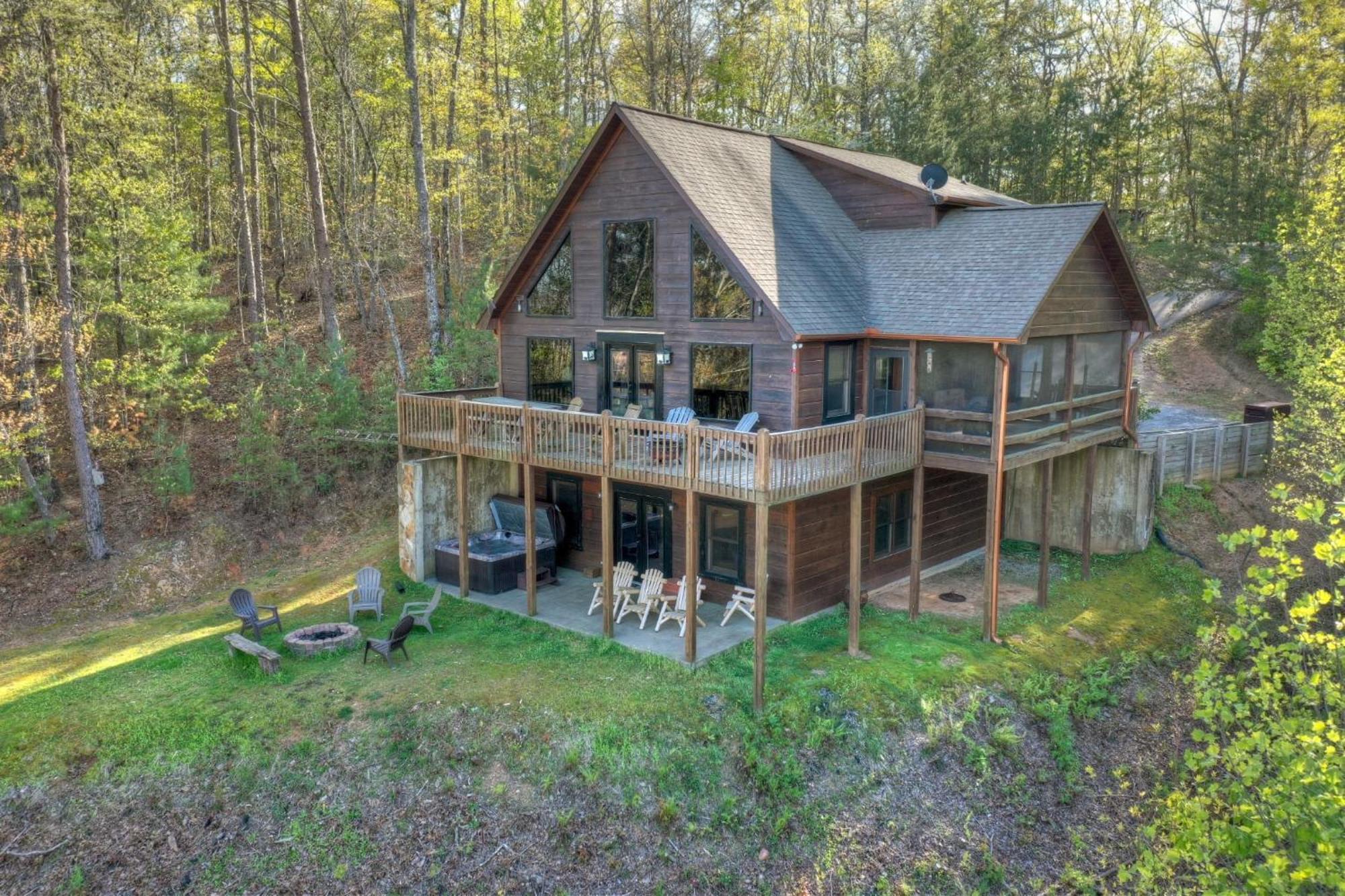 The View Sweeping Mountain Views Gas Fireplace Game Room Hot Tub Блу Ридж Екстериор снимка