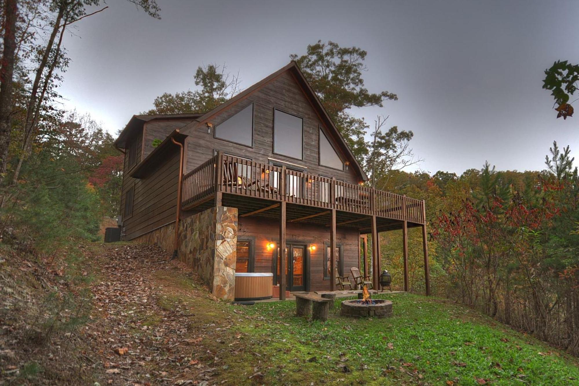The View Sweeping Mountain Views Gas Fireplace Game Room Hot Tub Блу Ридж Екстериор снимка